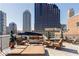 Inviting rooftop deck with comfortable seating and stunning cityscape views at 350 N Meridian St # 205, Indianapolis, IN 46204