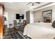 Main bedroom featuring a bed, tv, sitting area and ensuite bathroom at 3849 Sun Valley Dr, Westfield, IN 46074