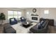Bright living room with ample natural light, fireplace, stylish furniture and modern decor at 4016 Railhead Ave, Westfield, IN 46074