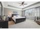 Spacious main bedroom features large windows, tray ceiling, and neutral decor at 4429 Serengeti Cir, Carmel, IN 46074