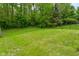Lush backyard featuring mature trees, green lawn, swing set, and a chain link fence at 5446 Lippan Way, Indianapolis, IN 46221