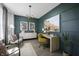 Stylish home office with accent wall, modern lighting and comfortable seating at 781 Rose Garden Way, Westfield, IN 46074