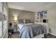 This cozy bedroom showcases a lovely window view, comfortable bed, and personal wall decorations at 8107 Parcrest Ct, Indianapolis, IN 46259