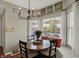 Cozy breakfast nook features a round table, bright window seat, and stylish light fixture at 8107 Parcrest Ct, Indianapolis, IN 46259