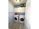 Bright laundry room with white cabinets and modern washer and dryer units for efficient home care at 9454 Tanhurst Dr, Indianapolis, IN 46250