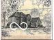 Black and white line drawing of a house and yard at 13225 Snow Owl Dr, Carmel, IN 46033