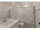 Bathroom with granite counter tops, shower/tub combination, and modern fixtures at 15755 Scher Dr, Westfield, IN 46074