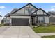 Charming home featuring gray and white colors, complemented by a landscaped front yard and a convenient two-car garage at 15755 Scher Dr, Westfield, IN 46074