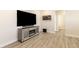 Bright living room features a mounted TV, fireplace, and decorative display case at 19771 Sutton Ter, Westfield, IN 46074