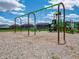Swings at the community playground with a view of nearby homes and a bright, sunny sky at 221 Ames Dr, Whiteland, IN 46184