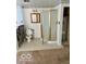 Functional bathroom with essential fixtures including a shower, toilet, and vanity at 2359 S County Road 1050 E, Indianapolis, IN 46231