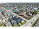 Charming neighborhood aerial view with colorful houses and blooming trees on a sunny day at 358 Terrace Ave, Indianapolis, IN 46225