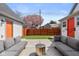 Charming backyard patio with lounge seating and stylish metal fire pit at 358 Terrace Ave, Indianapolis, IN 46225
