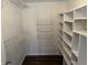 Spacious walk-in closet featuring wire shelving and hardwood flooring for ample and organized storage at 3734 Ontario Cir, Indianapolis, IN 46268