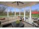 Inviting screened porch with comfortable seating and peaceful views of the backyard at 4733 Mecklenburg Dr, Plainfield, IN 46168