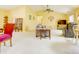 Spacious living area with high ceilings, a ceiling fan, and plenty of room for entertaining at 5417 Kerns Ln, Indianapolis, IN 46268