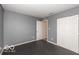 This bedroom with its full closet is designed for maximum storage at 7951 Busby Bend Dr, Noblesville, IN 46062