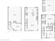Detailed floor plan showcasing garage, office, kitchen, living room, bedrooms, bathrooms, and balcony at 801 Bates St, Indianapolis, IN 46202