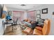Comfortable home office space with a gray sofa, modern desk, and a reading chair at 801 Bates St, Indianapolis, IN 46202