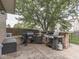 Outdoor grilling area with two grills and a built-in bar at 1228 Easton Point Dr, Greenwood, IN 46142