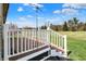 Enjoy outdoor living on this well-maintained deck overlooking a spacious backyard and scenic trees at 12404 Rose Haven Dr, Indianapolis, IN 46235