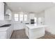 Modern kitchen with stainless steel appliances, center island, and bright white cabinets at 14532 Hanford Ln, Carmel, IN 46074