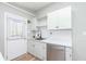 Clean and modern kitchen showcasing white cabinets, stainless steel appliances, and minimalist decor for a functional space at 1946 N Riley Ave, Indianapolis, IN 46218