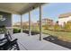 Relaxing back porch with rocking chairs and a view of the expansive backyard and neighboring homes at 1972 Mobley Dr, Westfield, IN 46074