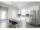 Stylish kitchen with white cabinetry, stainless steel appliances, and an island with seating at 2043 Winthrop Ave, Indianapolis, IN 46202