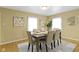 Cozy dining room with neutral walls, art and comfortable seating for Gathering meals at 2210 Douglas Rd, Indianapolis, IN 46220