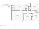 Floor plan showcasing the layout of the main level including kitchen, bathroom, and bedrooms at 318 Winfield St, Greenfield, IN 46140