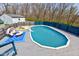 This above ground pool with a deck is great for relaxing on a hot day! at 6170 Shelbyville Rd, Indianapolis, IN 46237
