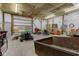 Large open shed interior with wood beam ceiling, and a large entrance at 6170 Shelbyville Rd, Indianapolis, IN 46237