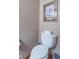 Close-up of a toilet with a flower picture hanging above it in a neutral-colored bathroom at 6272 Turnbridge Dr, Avon, IN 46123