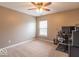 Bedroom with neutral walls, carpet floors, ceiling fan, and a window at 6272 Turnbridge Dr, Avon, IN 46123