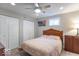 Cozy bedroom featuring neutral walls, carpet floors, and a ceiling fan at 6272 Turnbridge Dr, Avon, IN 46123