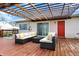 Relaxing outdoor space with stylish seating beneath a charming pergola at 676 Nelson Dr, Mooresville, IN 46158