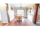 Traditional dining room with wooden table, chairs, and rustic wood trim at 7212 E Rocklane Rd, Needham, IN 46162