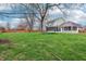 Wide-open backyard showing lots of green space, fenced perimeter and screened porch at 11117 Harriston Dr, Fishers, IN 46037