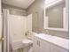 Bathroom featuring a single vanity, mirror, and shower-tub combination at 1163 Randall Way, Brownsburg, IN 46112