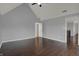 Large bedroom with high ceilings and hardwood floors at 12535 Glendurgan Dr, Carmel, IN 46032