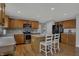 Open kitchen featuring a center island, stainless steel appliances, and modern finishes at 1279 Windswept Dr, Greenwood, IN 46143