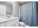 Bathroom featuring a white vanity with quartz countertop and a shower/tub combination at 13833 Tender Dr, Carmel, IN 46032