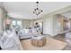 Inviting open-concept living area showcasing modern décor and seamless flow to the dining and kitchen spaces at 15294 Swallow Falls Way, Fishers, IN 46037