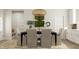 Inviting dining room with a modern table and chairs, stylish lighting, and neutral decor at 15384 Cardonia Rd, Fishers, IN 46037