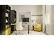 Bright home office with a modern desk, yellow chair, and plenty of natural light at 15384 Cardonia Rd, Fishers, IN 46037