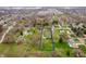 Drone shot showcasing the property boundaries of the house, surrounded by trees at 453 S High School Rd, Indianapolis, IN 46241