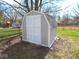 A charming shed with neutral colored siding and a gable roof at 5523 Epperson Ct, Indianapolis, IN 46221