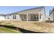 Exterior rear view featuring a covered patio with ample space and backyard at 5653 Stetson Dr, Whitestown, IN 46052