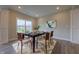 Dining room featuring a wooden table with seating for six, neutral decor, and recessed lighting at 6222 Fairview Dr, McCordsville, IN 46055